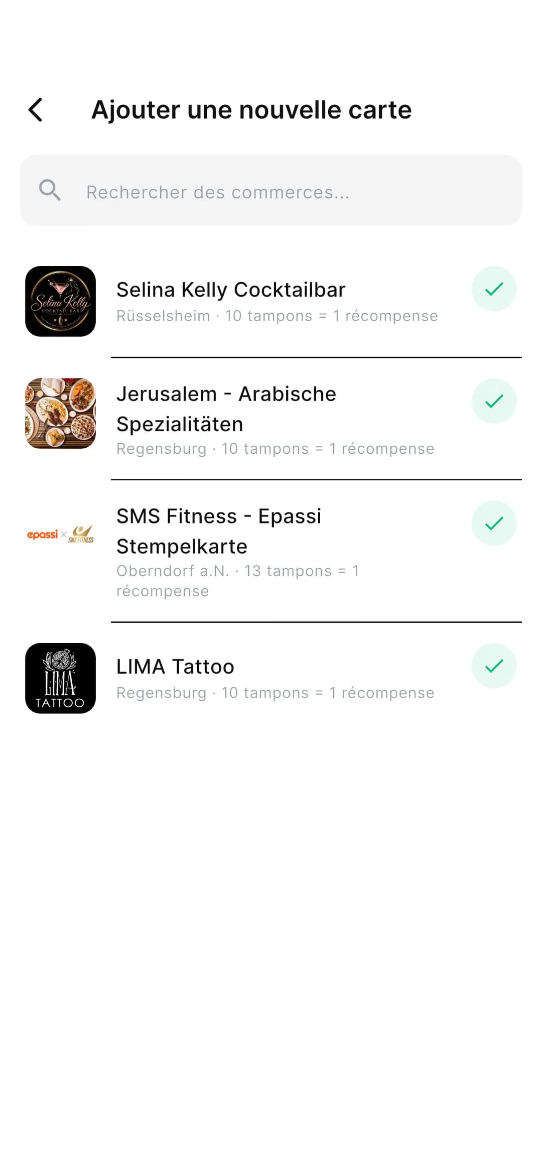 Appli Stempely : annuaire des commerces participants