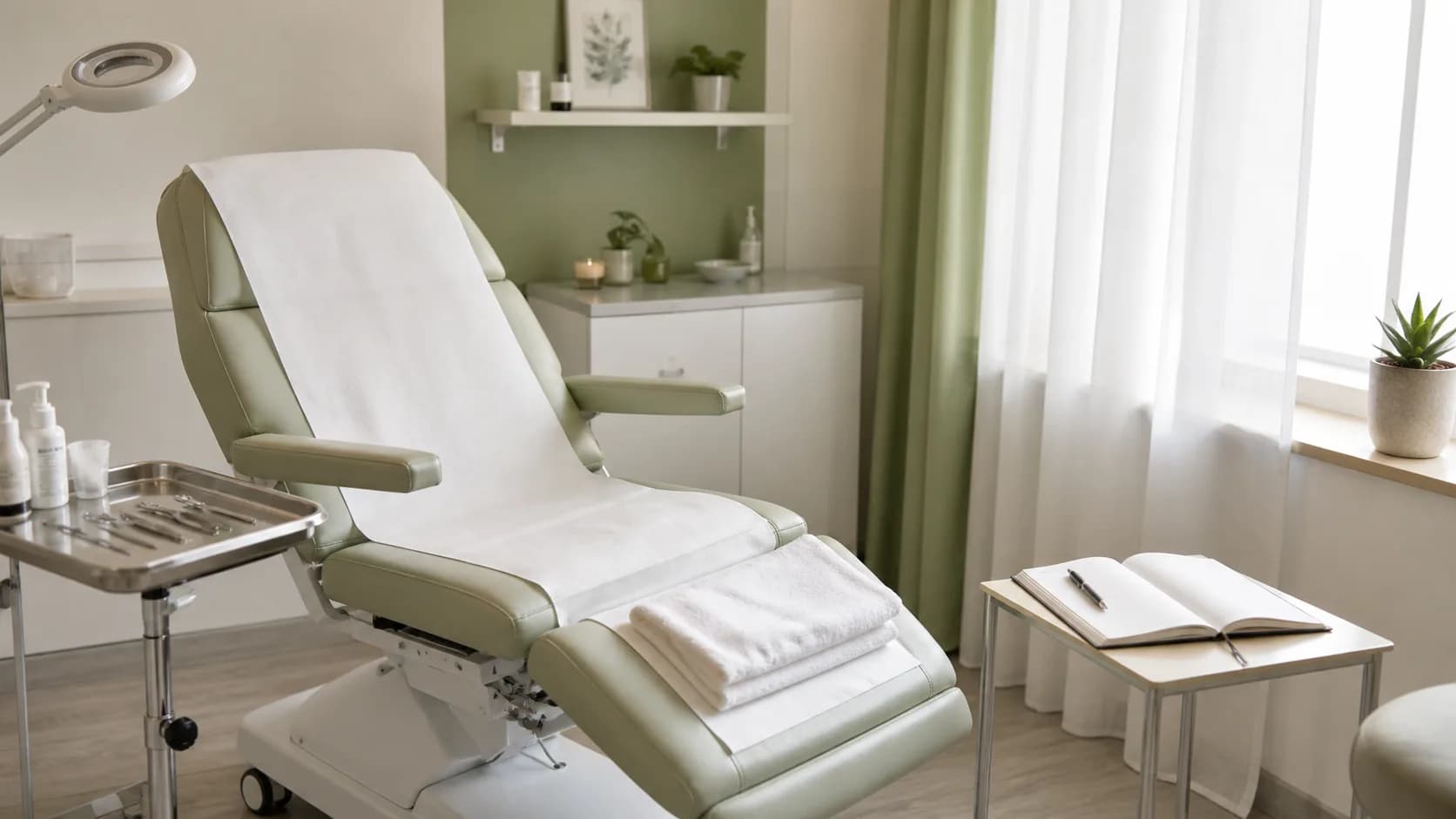 Salle de soin des pieds vide — symbole de patients qui ne reviennent pas